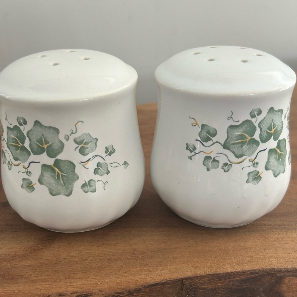 The Corelle Callaway Green Ivy Salt & Pepper Shaker no stopper
